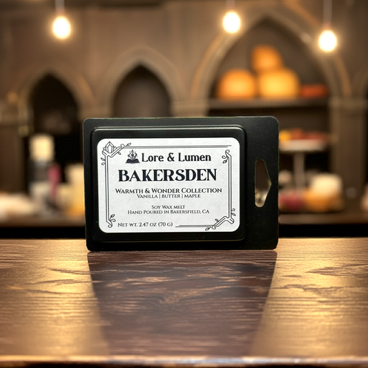 Bakersden fantasy wax melt with notes of vanilla and spice, perfect for fantasy bakery settings.