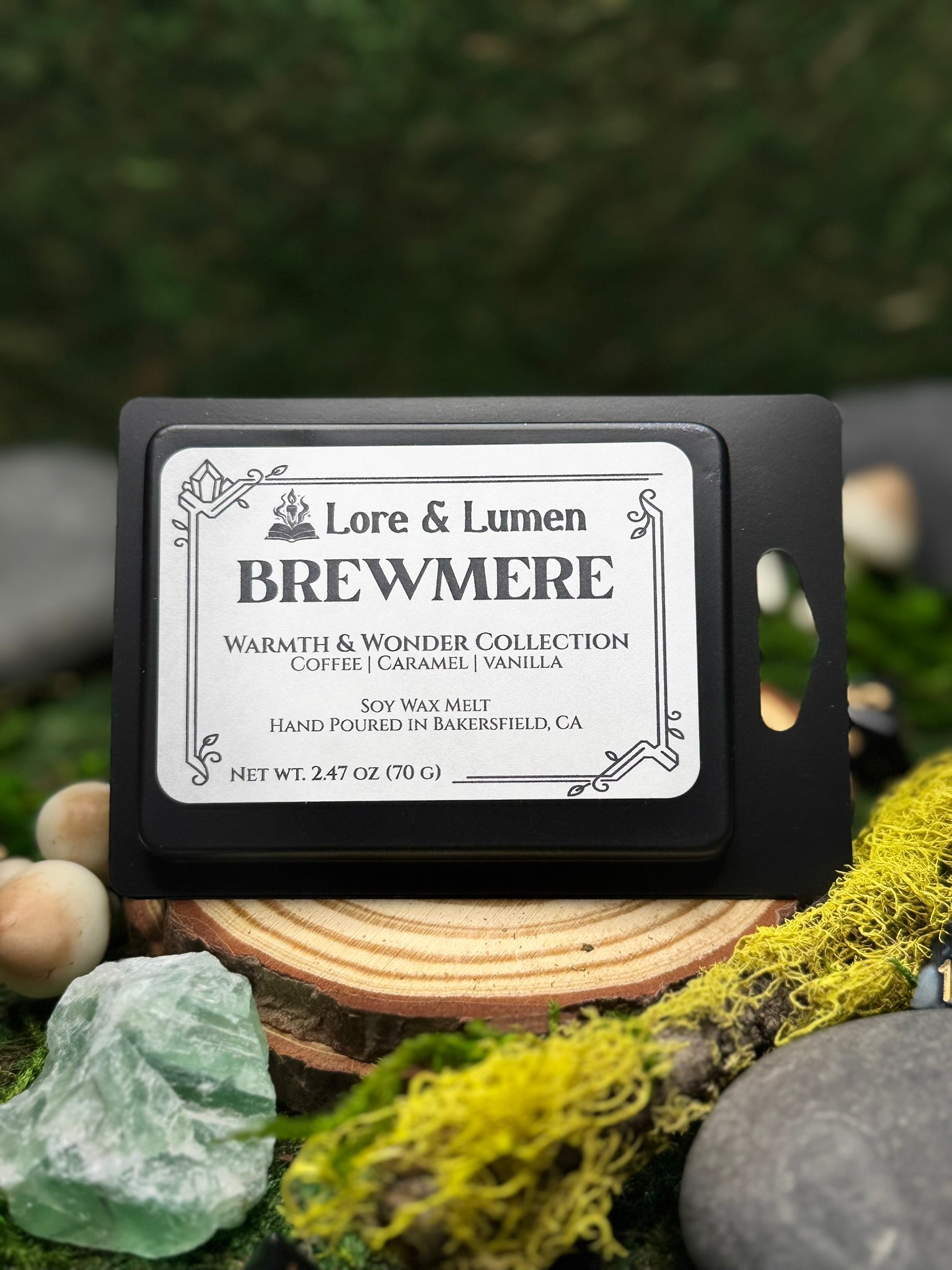 Brewmere fantasy wax melt with notes of coffee, perfect for fantasy tavern scenes.