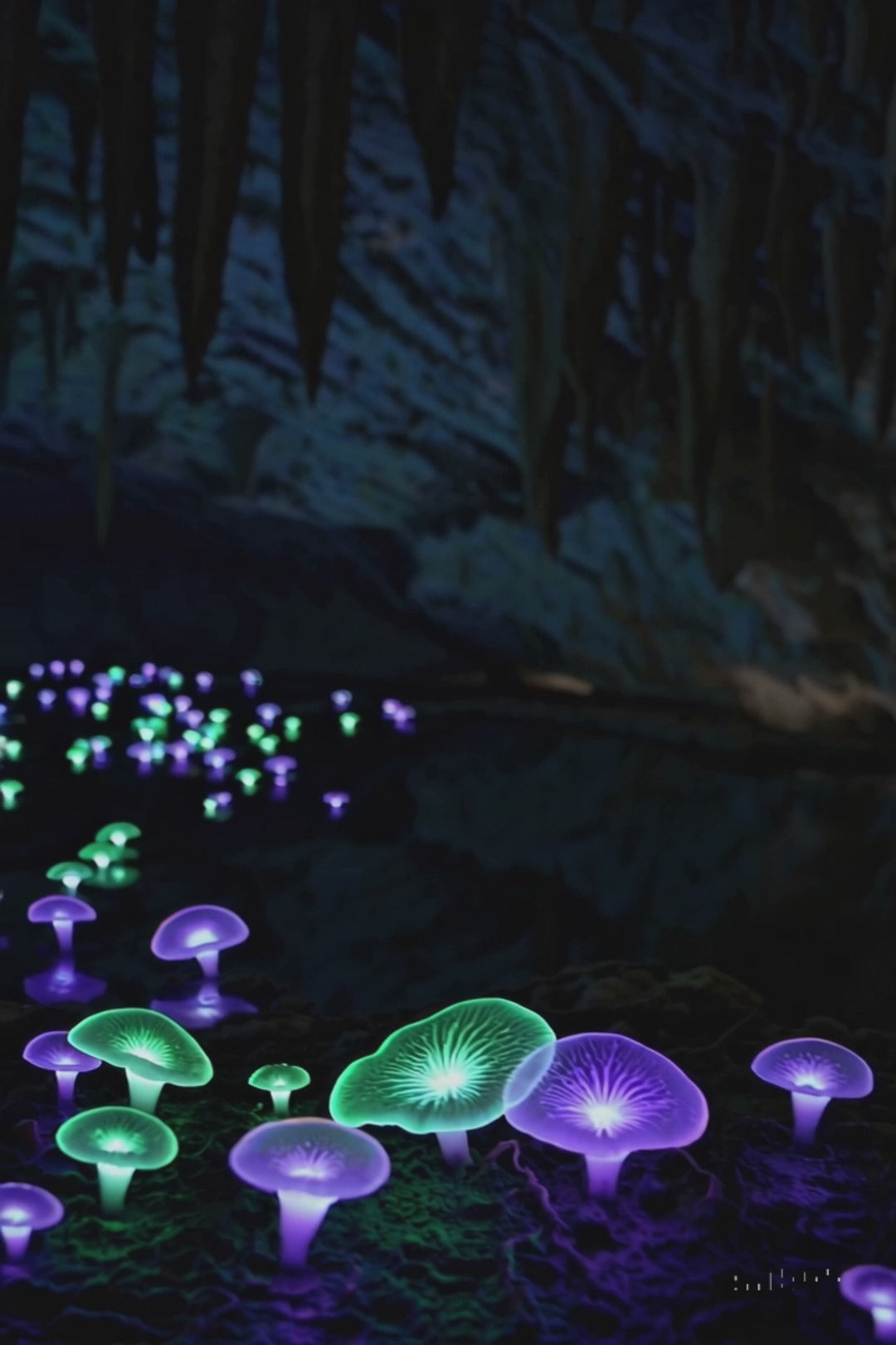 Deepglow fantasy candle with notes of sandalwood, plum, and damp stone, styled for dungeon or cavern settings.