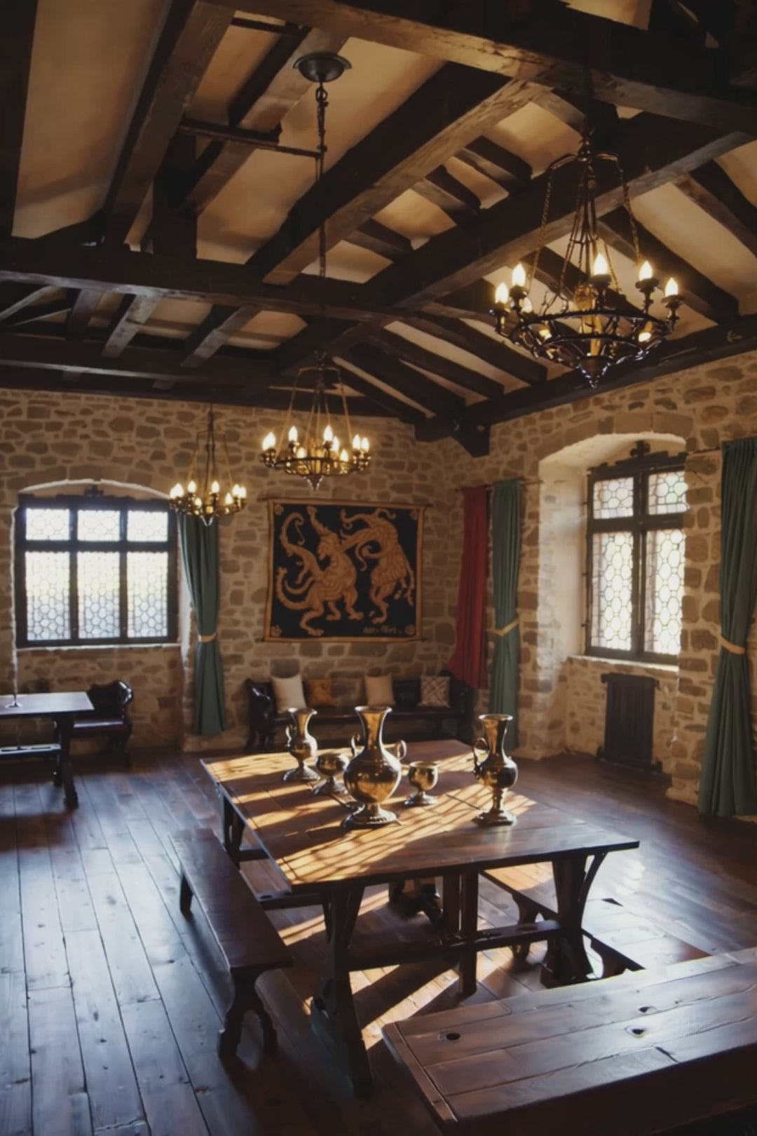 Tavernlight fantasy candle with notes of bergamot, leather, and tobacco, styled for cozy tavern interiors.