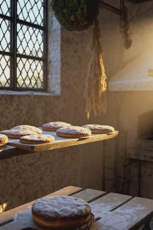 Bakersden fantasy candle with notes of vanilla and spice, styled for fantasy bakery settings.